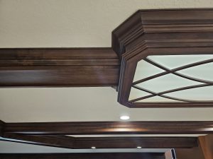 Custom wood beams by Materia Cabinetry in Orlando