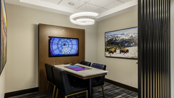 Custom desk for sales floor by Materia Cabinetry in Orlando