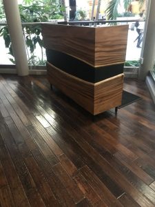 Custom wood desk by Materia Cabinetry in Orlando